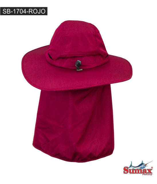 SOMBRERO CON NUQUERA SUMAX SB-1704 ROJO